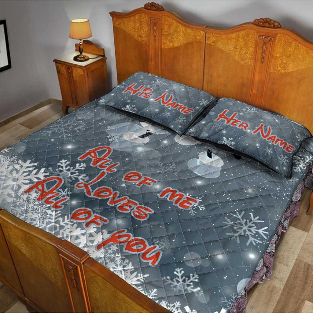 Personalized Quilt Set with Love Theme for Couples | Wedding Gift Quilt Set GradoCreations