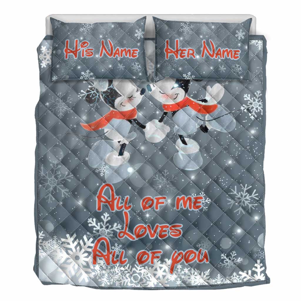 Personalized Quilt Set with Love Theme for Couples | Wedding Gift Quilt Set GradoCreations