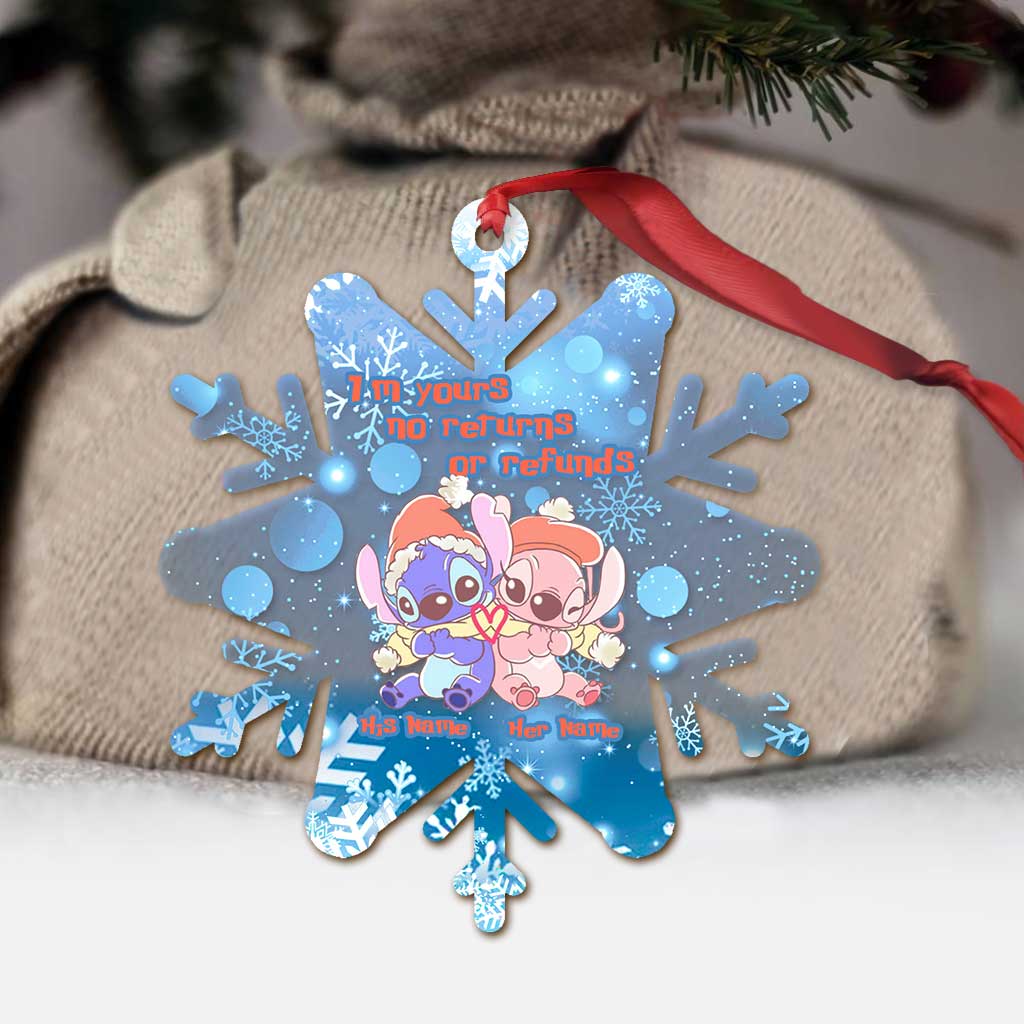 Personalized Christmas Snowflake Ornament Custom Names Gift for Couples Ornament GradoCreations