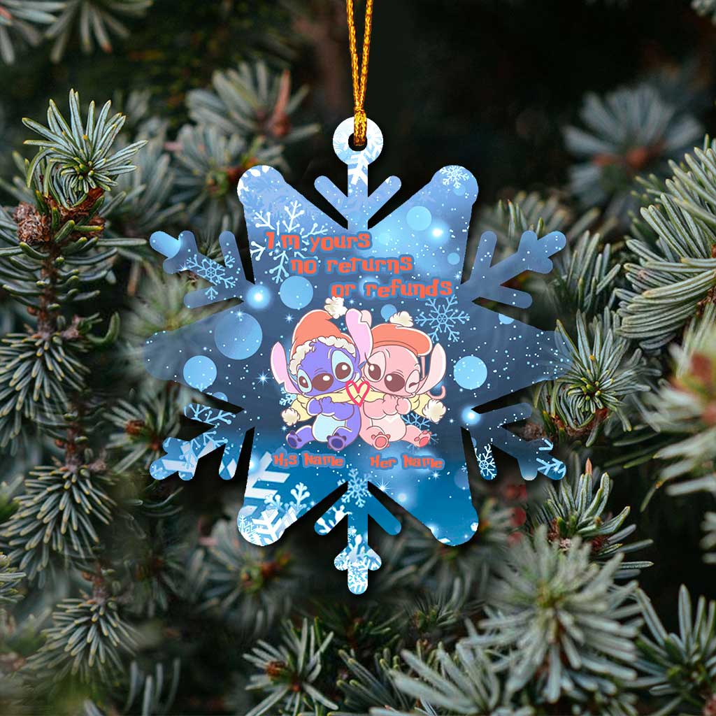 Personalized Christmas Snowflake Ornament Custom Names Gift for Couples Ornament GradoCreations