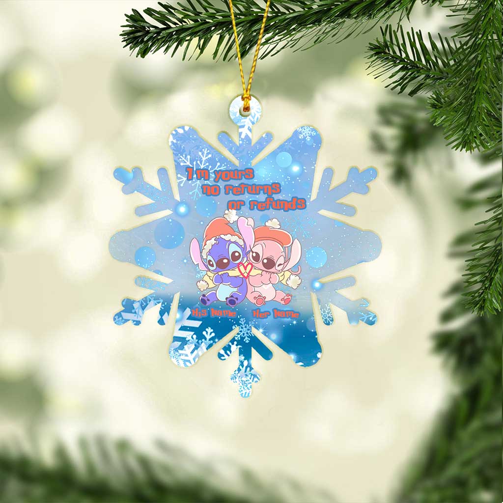 Personalized Christmas Snowflake Ornament Custom Names Gift for Couples Ornament GradoCreations
