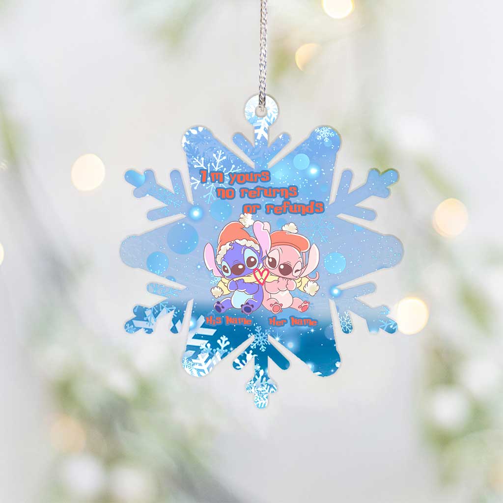 Personalized Christmas Snowflake Ornament Custom Names Gift for Couples Ornament GradoCreations