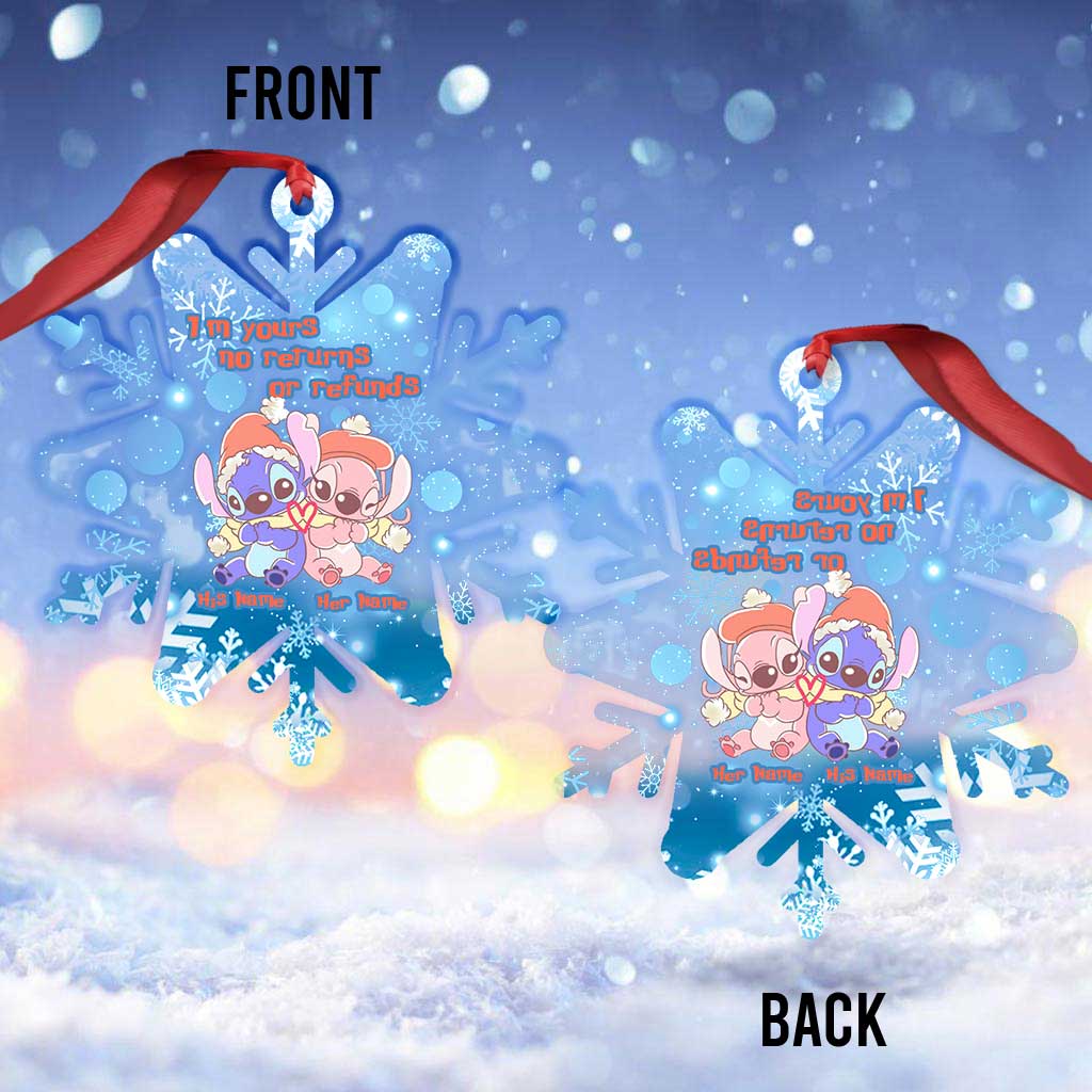 Personalized Christmas Snowflake Ornament Custom Names Gift for Couples Ornament GradoCreations
