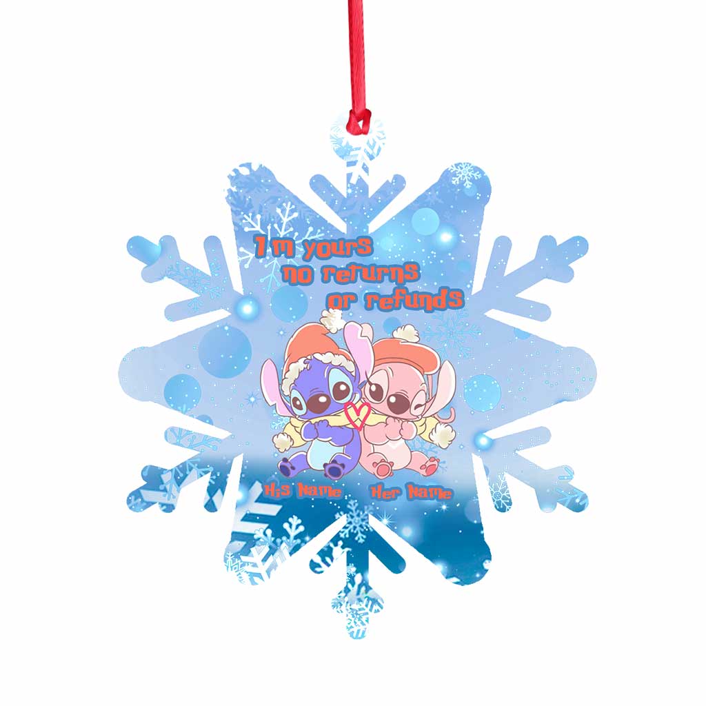 Personalized Christmas Snowflake Ornament Custom Names Gift for Couples Ornament GradoCreations