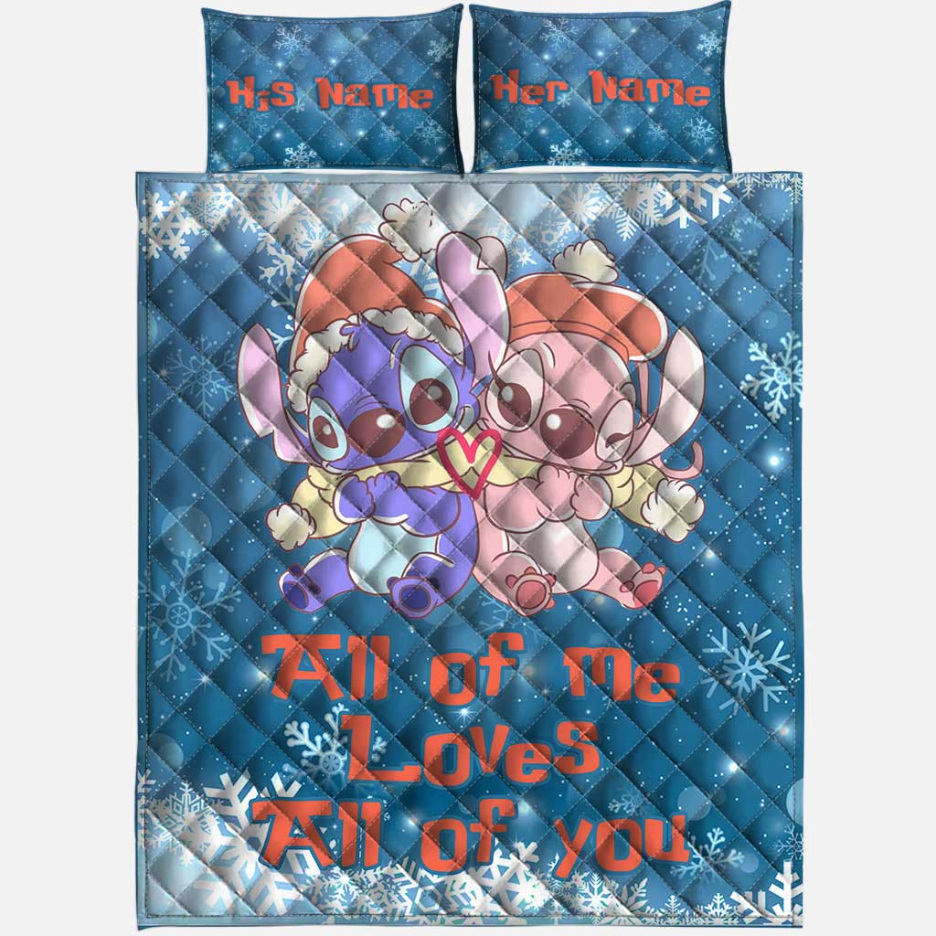 Personalized Ohana Quilt Set Custom Name Gift for Couples Quilt Set GradoCreations
