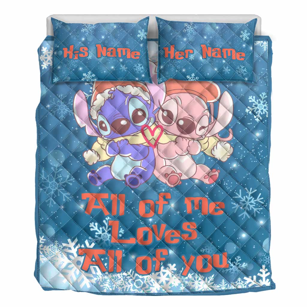 Personalized Ohana Quilt Set Custom Name Gift for Couples Quilt Set GradoCreations