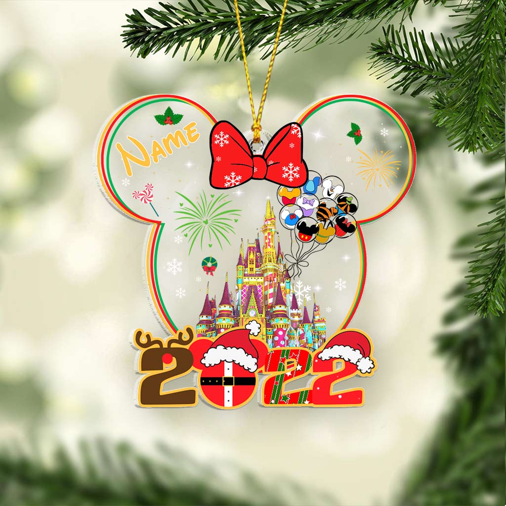 Personalized Christmas Mouse Ornament Custom Name Acrylic Gift One-sided Ornament GradoCreations