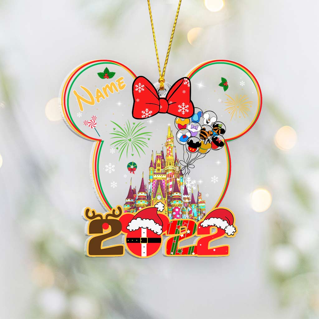 Personalized Christmas Mouse Ornament Custom Name Acrylic Gift One-sided Ornament GradoCreations