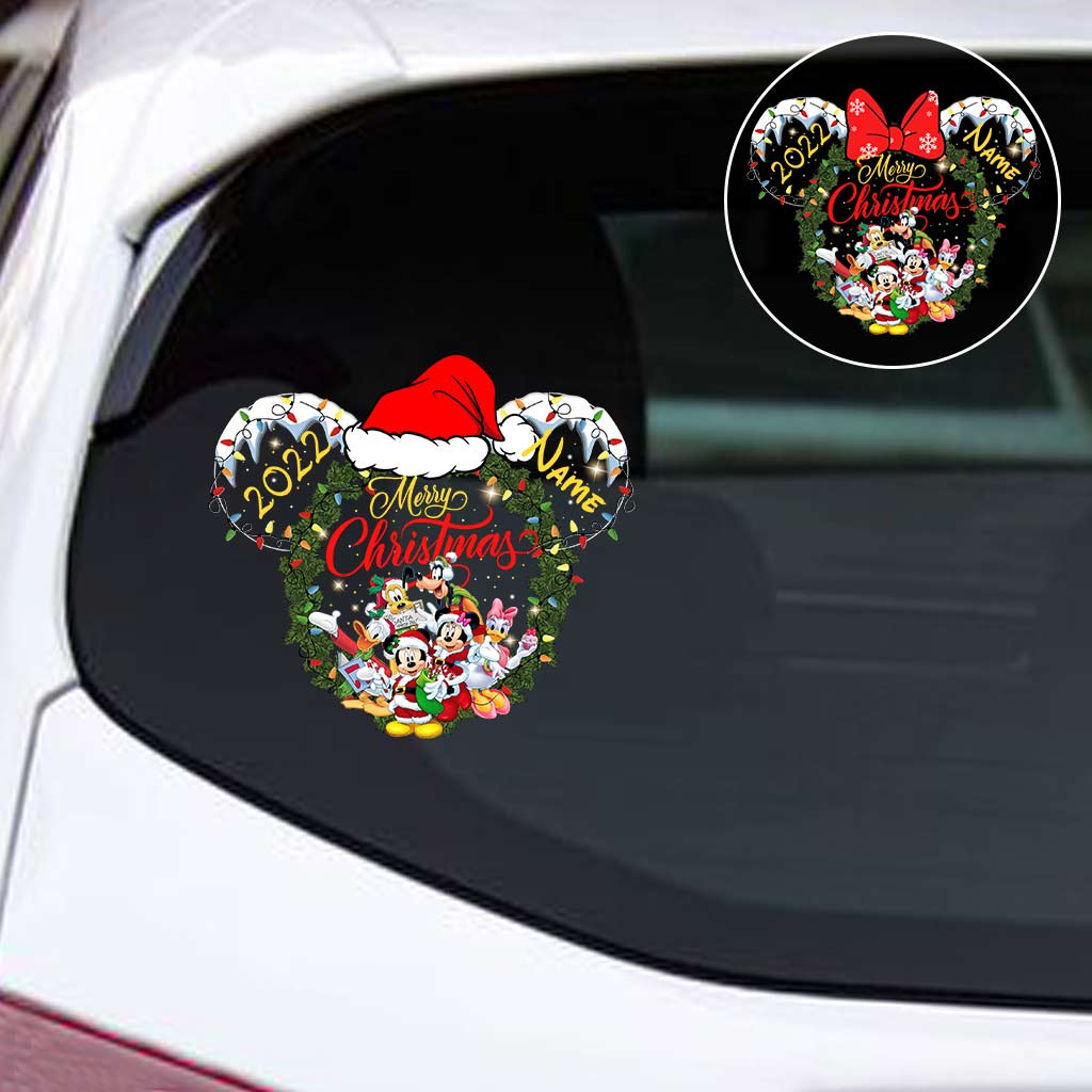Personalized Christmas Mouse Decal Custom Name Holiday Gift Decal Full GradoCreations