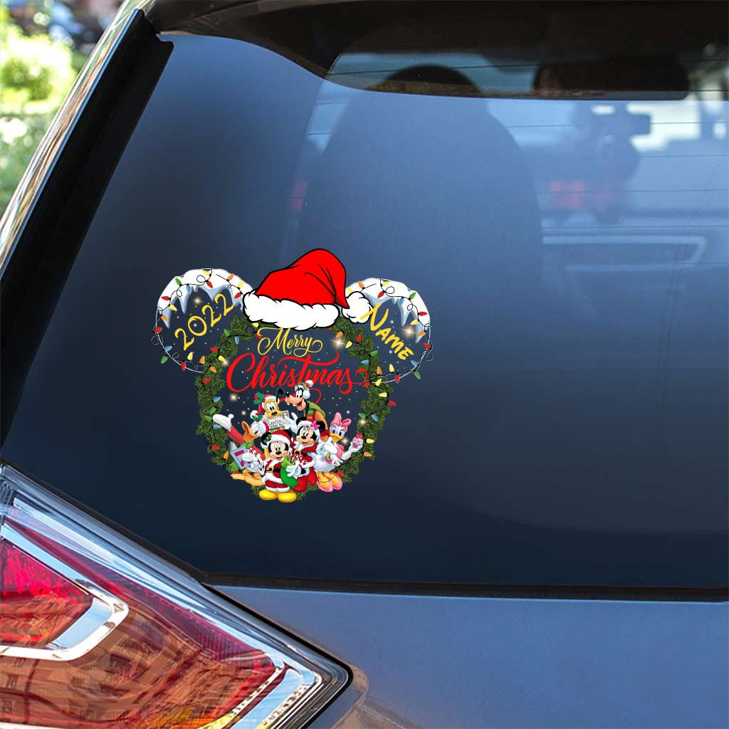 Personalized Christmas Mouse Decal Custom Name Holiday Gift Decal Full GradoCreations