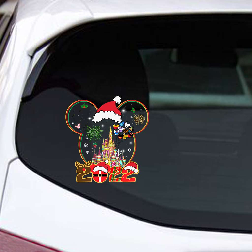 Personalized Christmas Mouse Decal for Cars & Windows - Custom Holiday Design Decal Full GradoCreations
