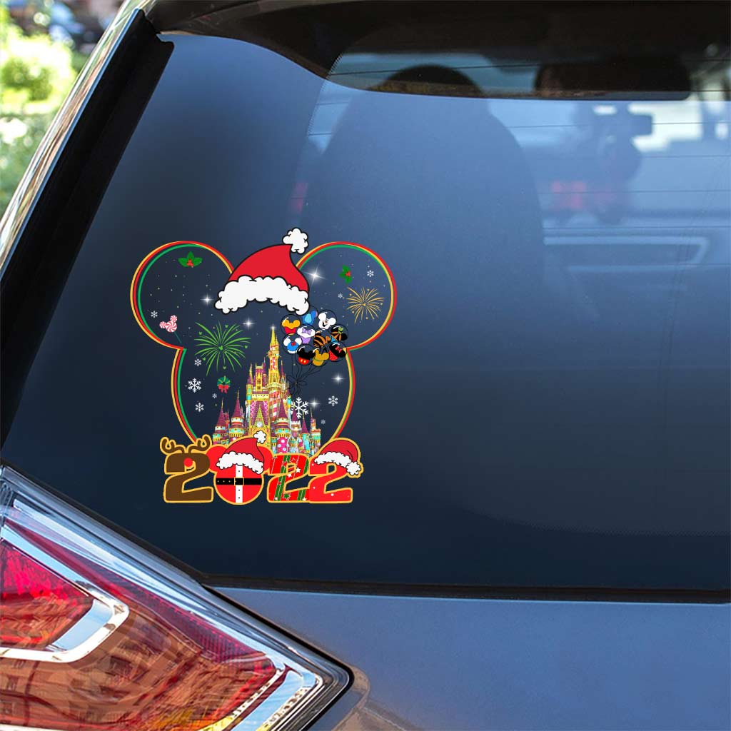 Personalized Christmas Mouse Decal for Cars & Windows - Custom Holiday Design Decal Full GradoCreations