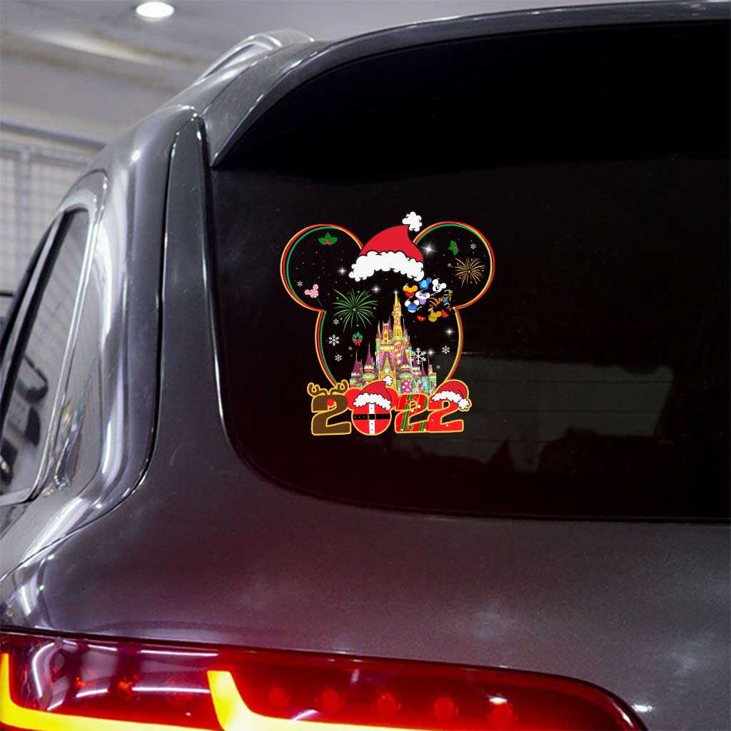 Personalized Christmas Mouse Decal for Cars & Windows - Custom Holiday Design Decal Full GradoCreations