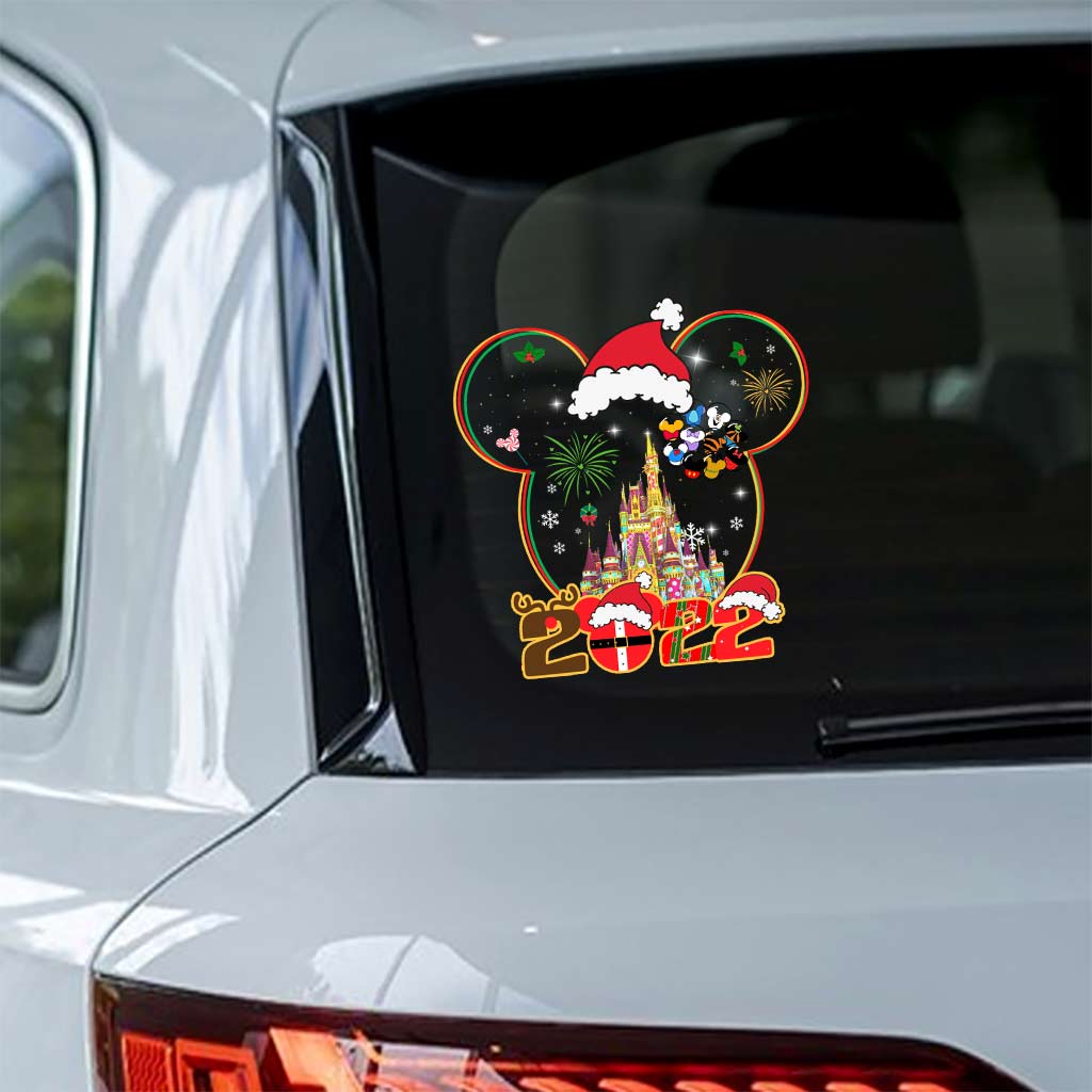 Personalized Christmas Mouse Decal for Cars & Windows - Custom Holiday Design Decal Full GradoCreations