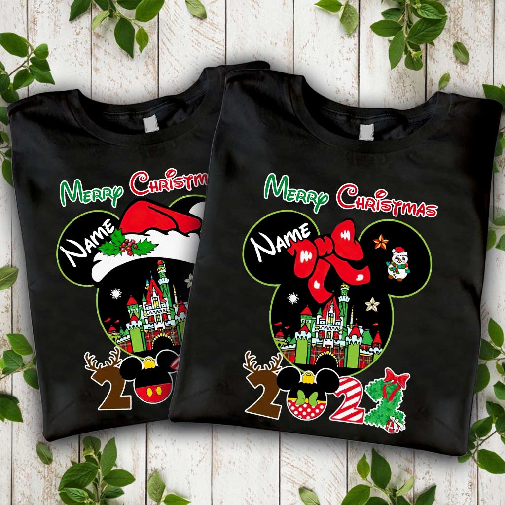 Personalized Christmas Mouse T-shirt & Hoodie Custom Name Gift T-shirt & Hoodie GradoCreations