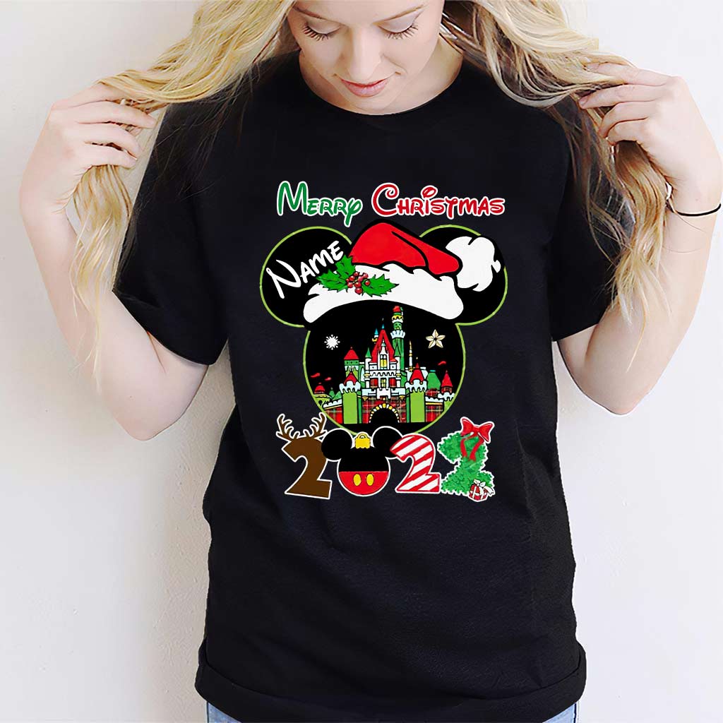 Personalized Christmas Mouse T-shirt & Hoodie Custom Name Gift T-shirt & Hoodie GradoCreations