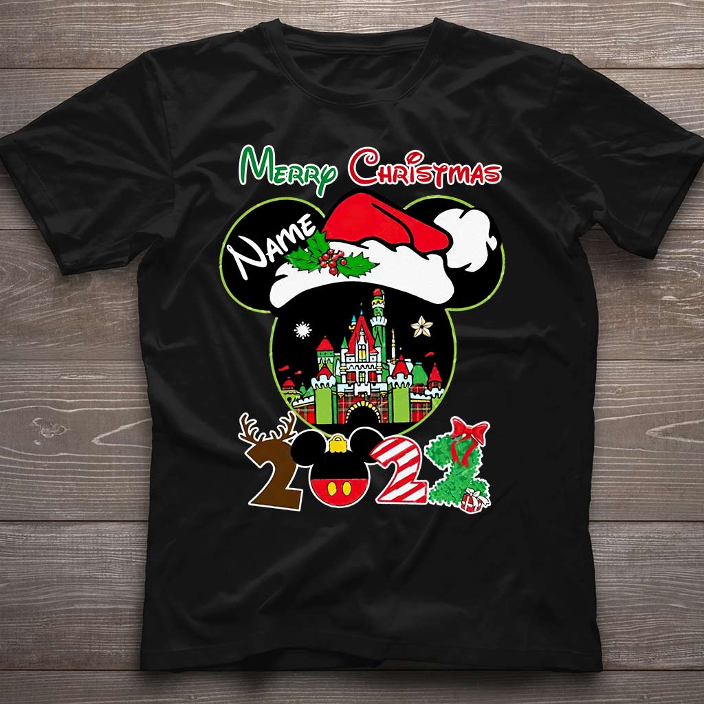 Personalized Christmas Mouse T-shirt & Hoodie Custom Name Gift T-shirt & Hoodie GradoCreations