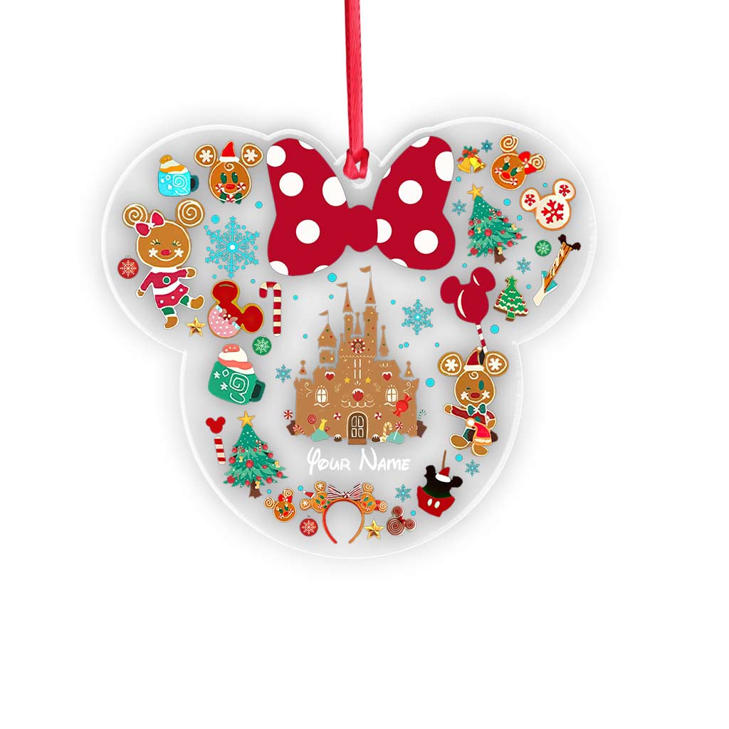 Personalized Christmas Mouse Transparent Ornament Custom Name Gift One-sided Ornament GradoCreations
