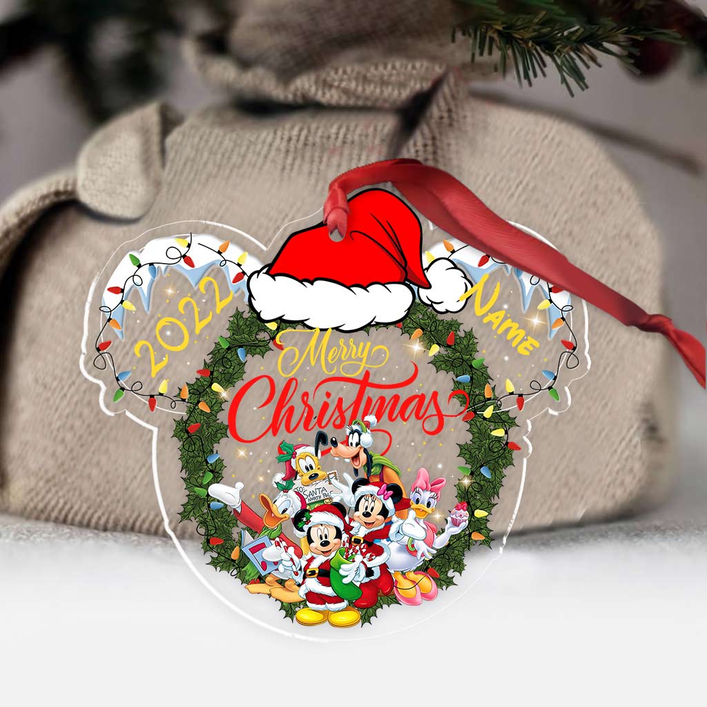 Personalized Christmas Mouse Transparent Ornament Gift for Family One-sided Ornament GradoCreations