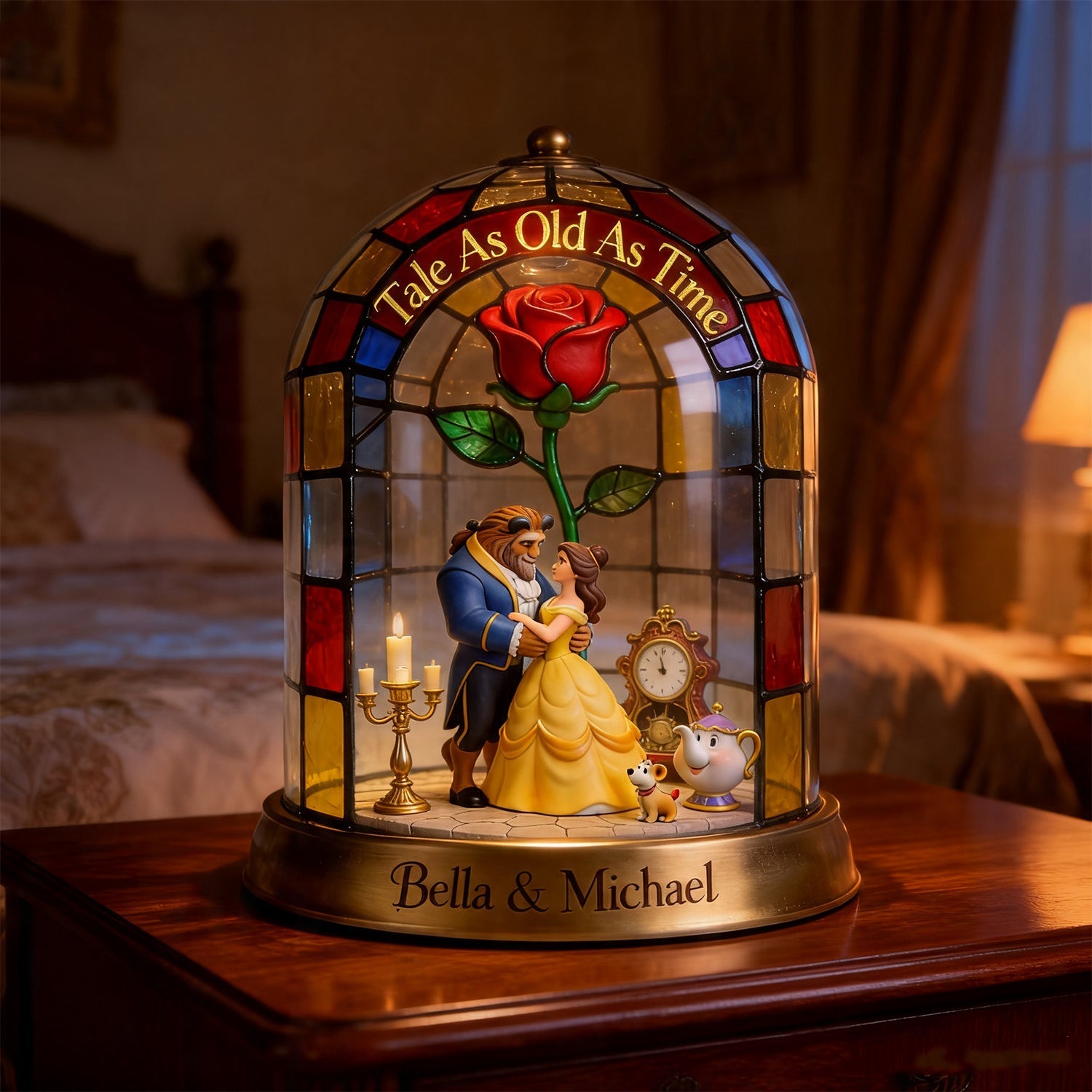 Personalized Beauty And The Beast Acrylic Plaque Gift for Couples 2-Side Printed Acrylic Plaque GradoCreations