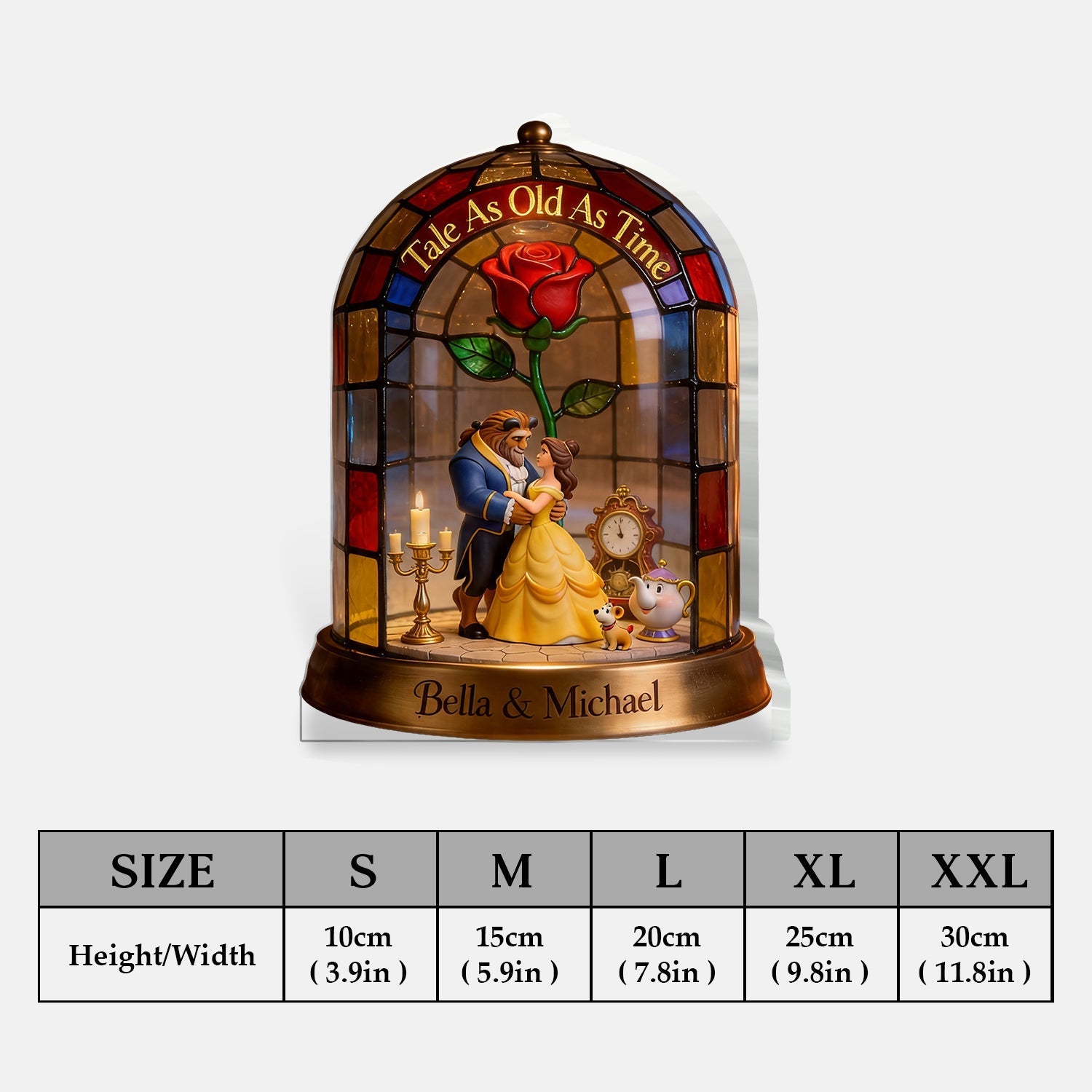 Personalized Beauty And The Beast Acrylic Plaque Gift for Couples 2-Side Printed Acrylic Plaque GradoCreations
