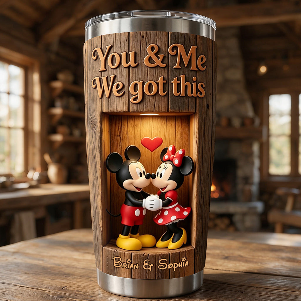 Personalized Stainless Steel Tumbler for Couples with 3D Design - Unique Gift for Anniversaries Tumbler GradoCreations