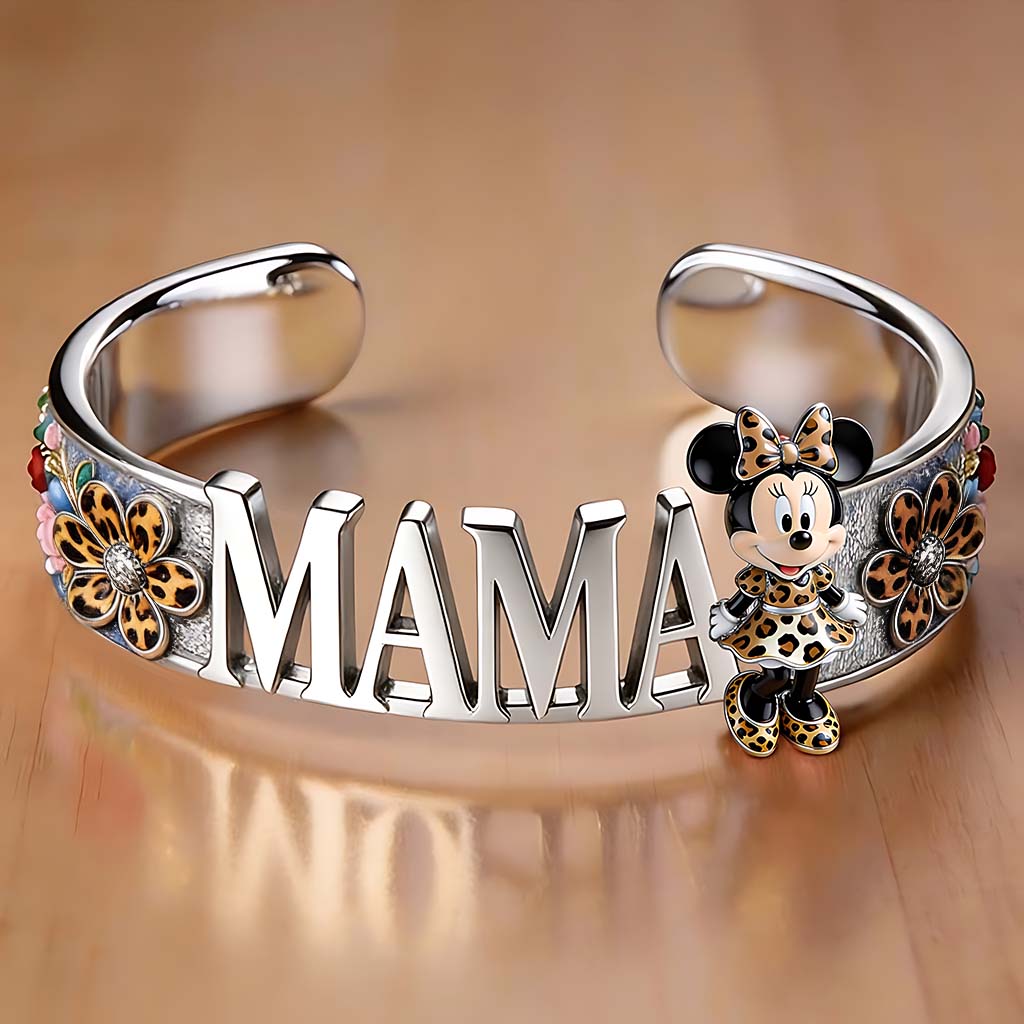 Personalized Mouse Shaped Cuff Bracelet Custom Name Gift for Mom Shaped Cuff Bracelet GradoCreations