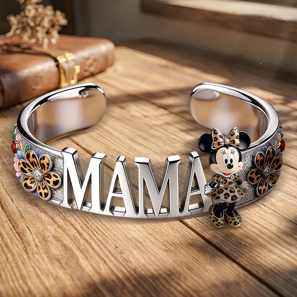 Personalized Mouse Shaped Cuff Bracelet Custom Name Gift for Mom Shaped Cuff Bracelet GradoCreations