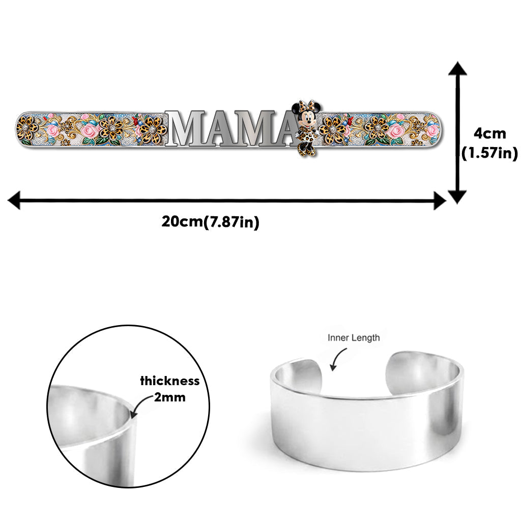 Personalized Mouse Shaped Cuff Bracelet Custom Name Gift for Mom Shaped Cuff Bracelet GradoCreations