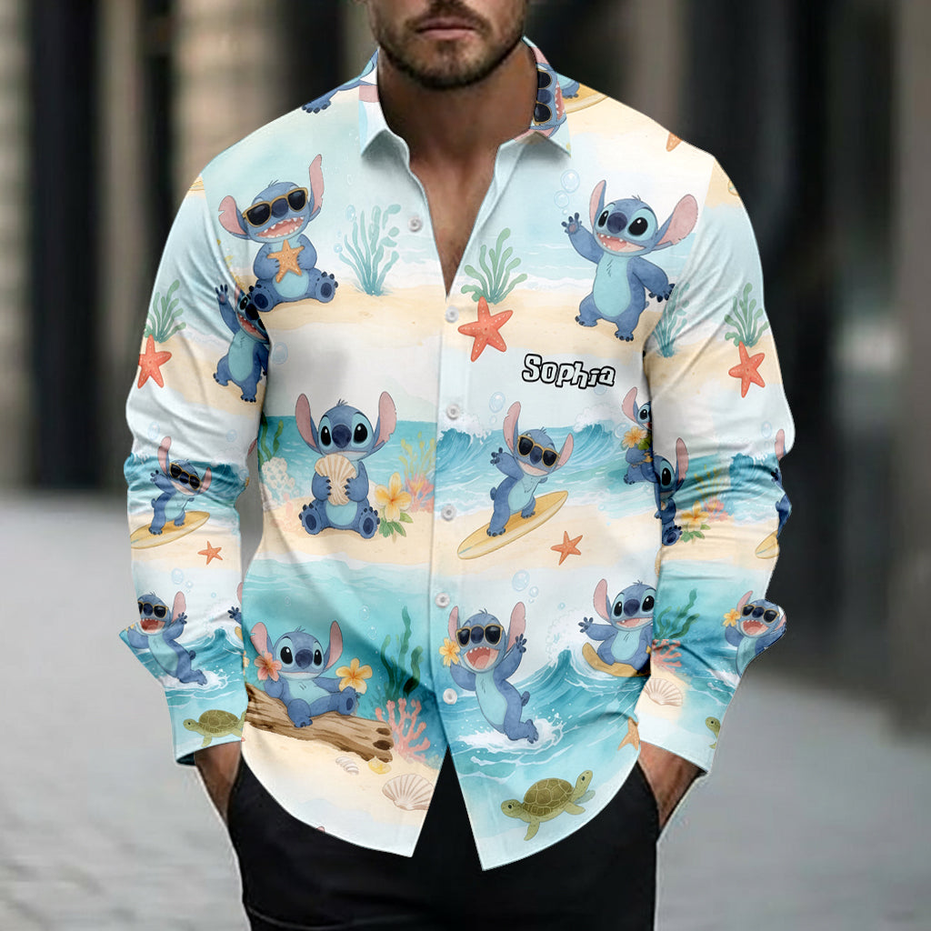 Personalized Ohana Button-Up Shirt Unique Design for Family Button-Up Shirt GradoCreations