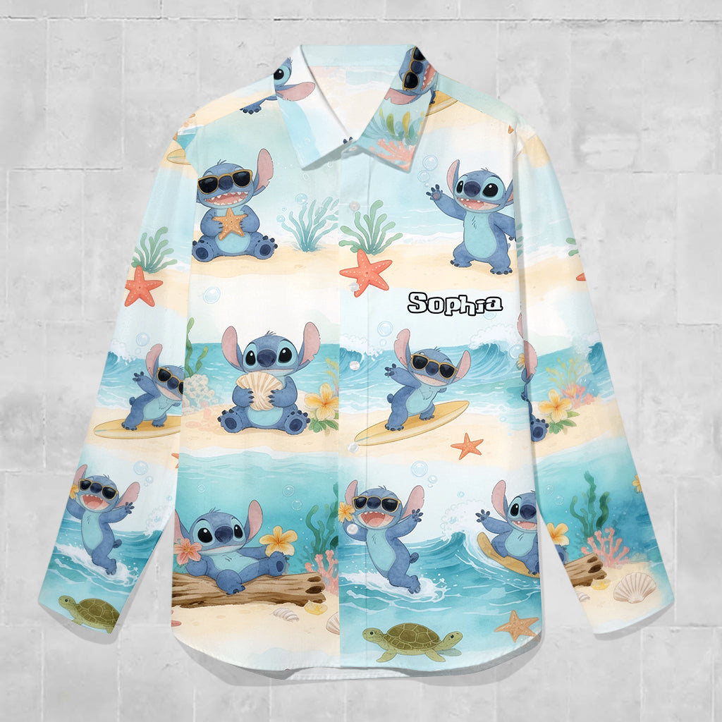 Personalized Ohana Button-Up Shirt Unique Design for Family Button-Up Shirt GradoCreations