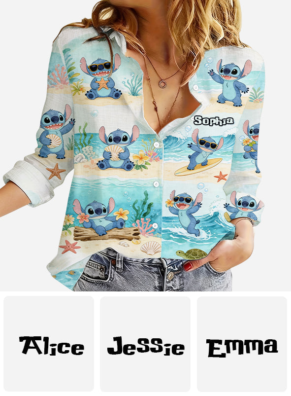 Personalized Ohana Button-Up Shirt Unique Design for Family Button-Up Shirt GradoCreations