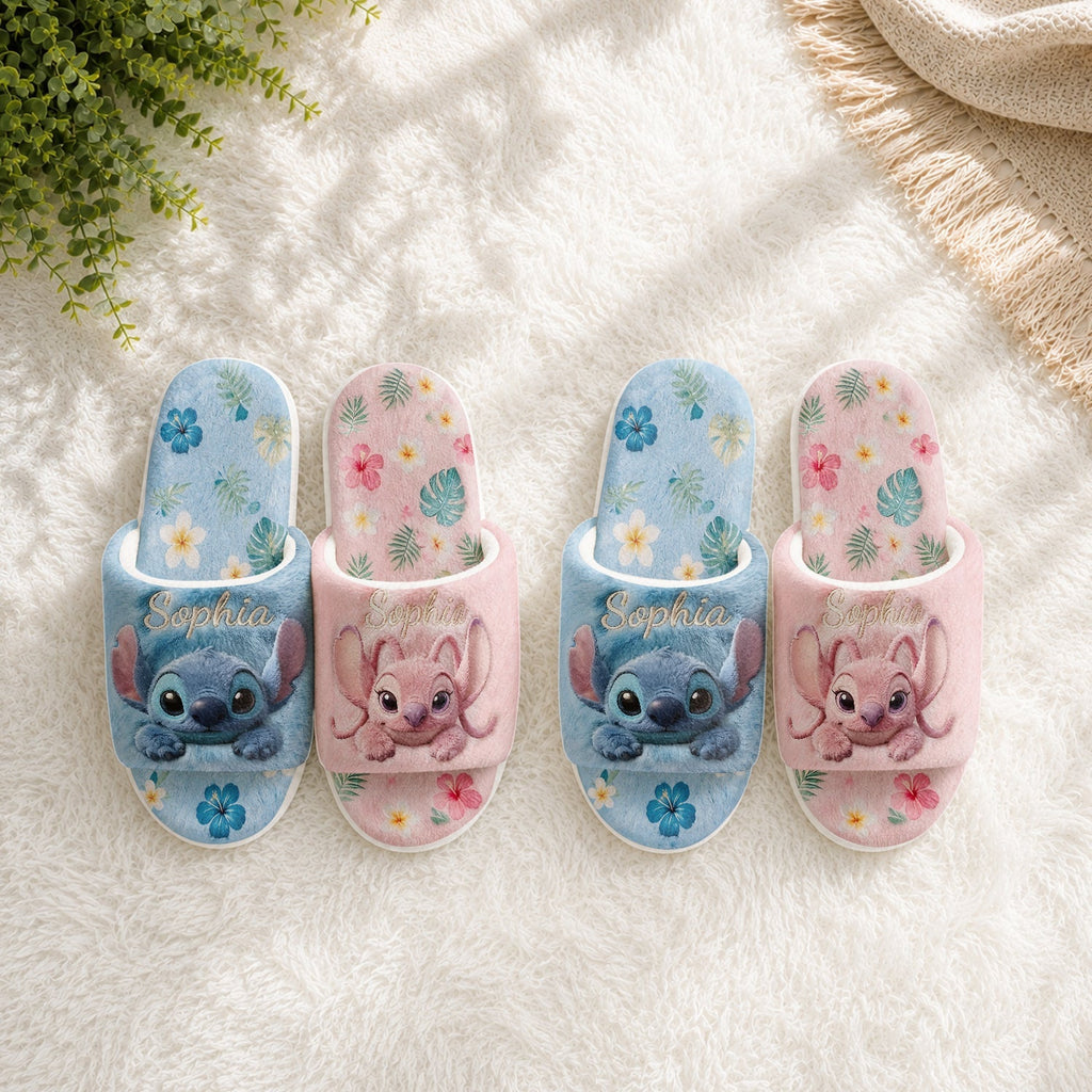 Personalized Open-Toe Slippers with Alien Monster Design for Kids Open-Toe Slippers GradoCreations