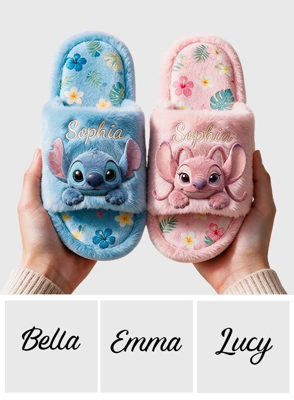 Personalized Open-Toe Slippers with Alien Monster Design for Kids Open-Toe Slippers GradoCreations