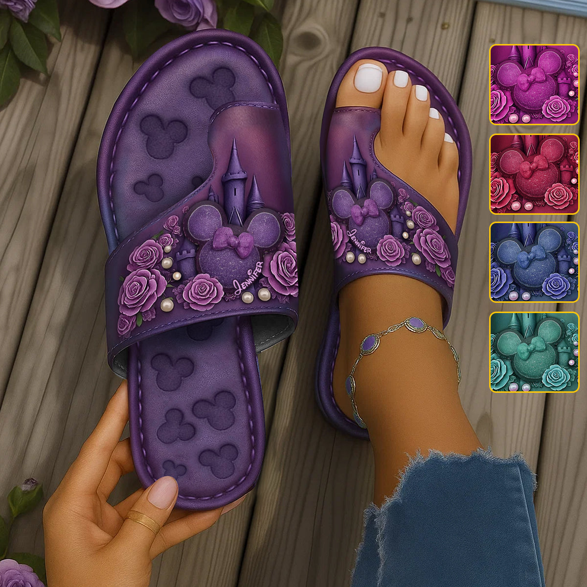 Personalized Disney Themed Open Toe Sandals for Women Open Toe Sandals GradoCreations