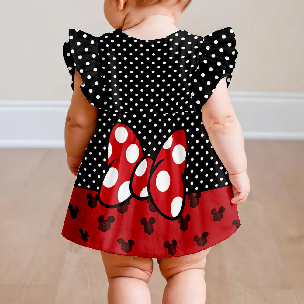 Personalized Disney-Inspired Kid Dress with Flutter Sleeves Gift for Girls Kid Dress GradoCreations