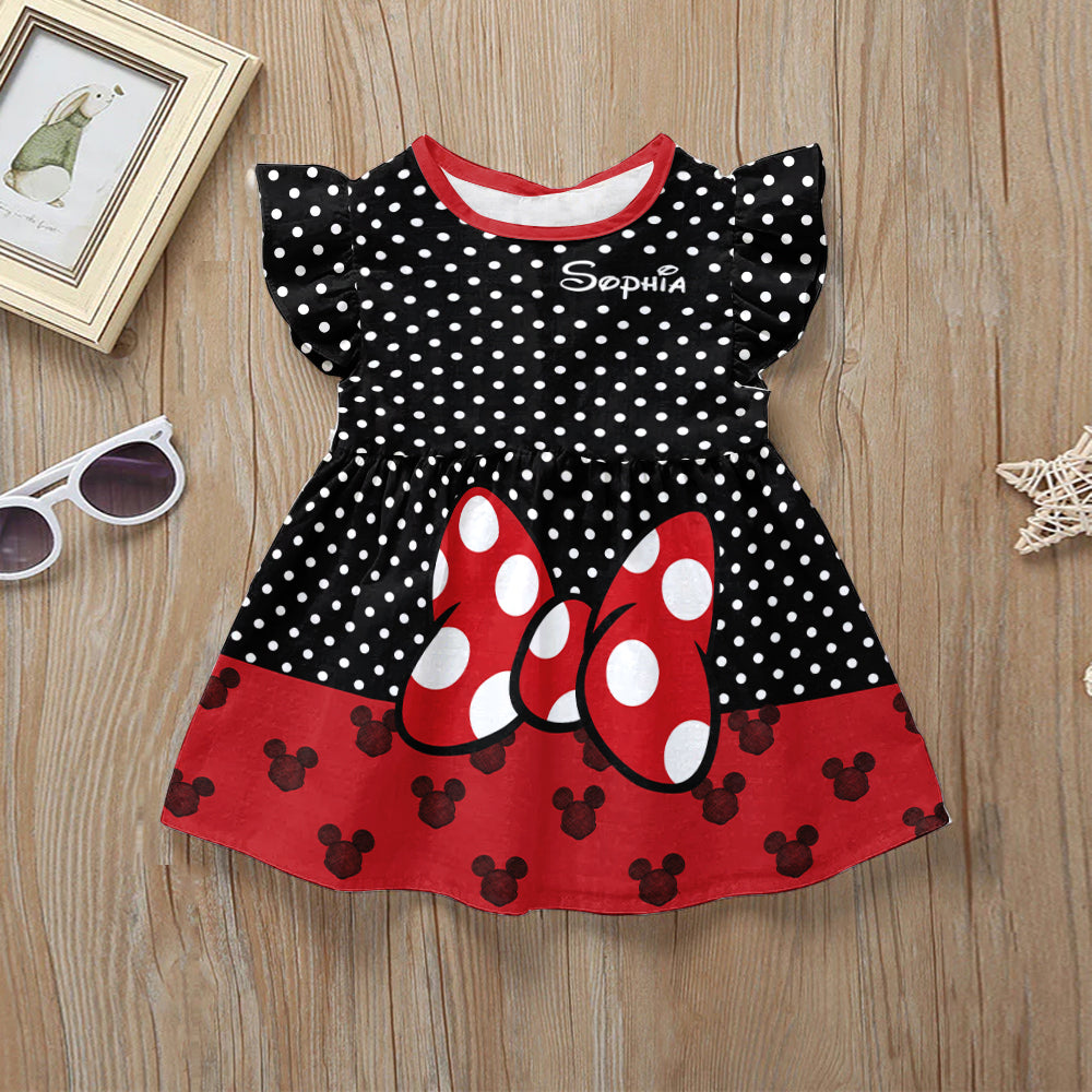 Personalized Disney-Inspired Kid Dress with Flutter Sleeves Gift for Girls Kid Dress GradoCreations
