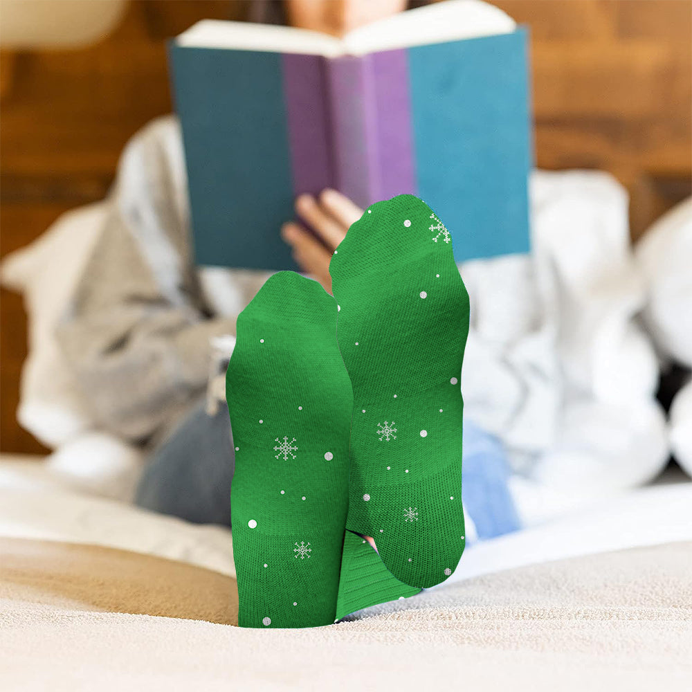 Personalized Grinch Christmas Socks Custom Name Gift Socks GradoCreations