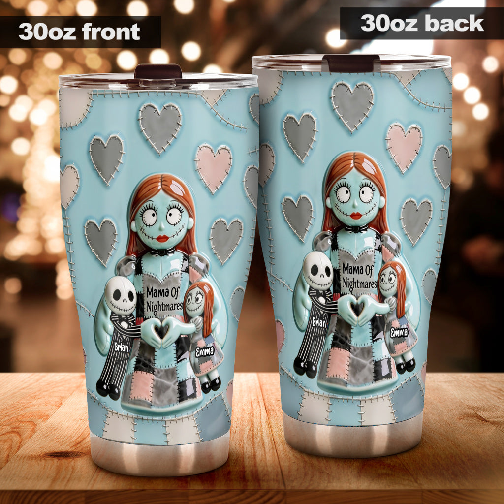 Personalized Mama Of Nightmares Tumbler Custom Name Gift Tumbler GradoCreations