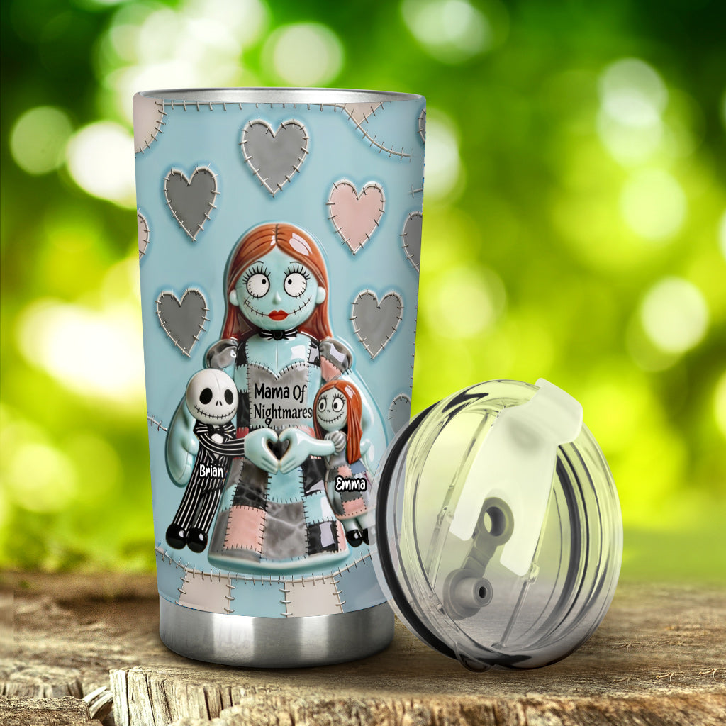 Personalized Mama Of Nightmares Tumbler Custom Name Gift Tumbler GradoCreations
