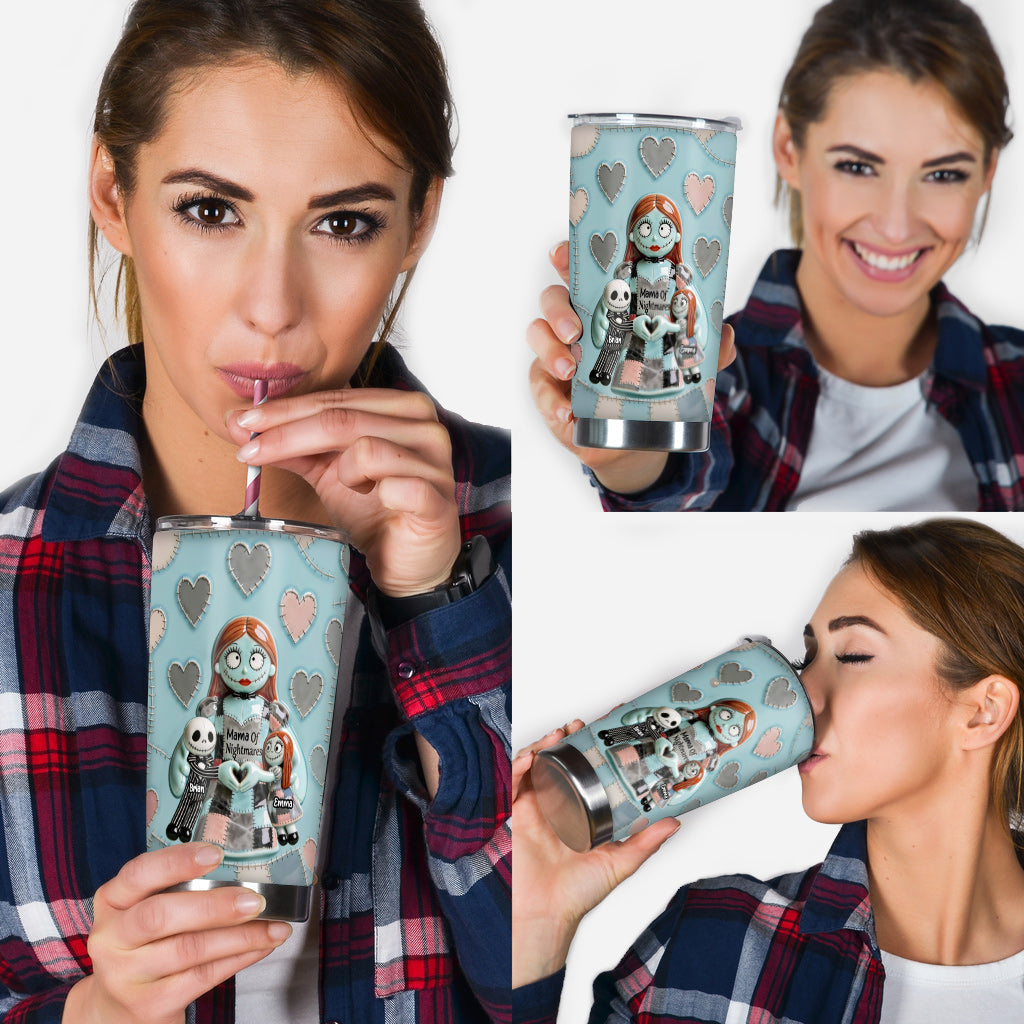 Personalized Mama Of Nightmares Tumbler Custom Name Gift Tumbler GradoCreations