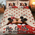 Personalized Mouse Quilt Set with Names for Couples | Unique Gift Quilt Set GradoCreations