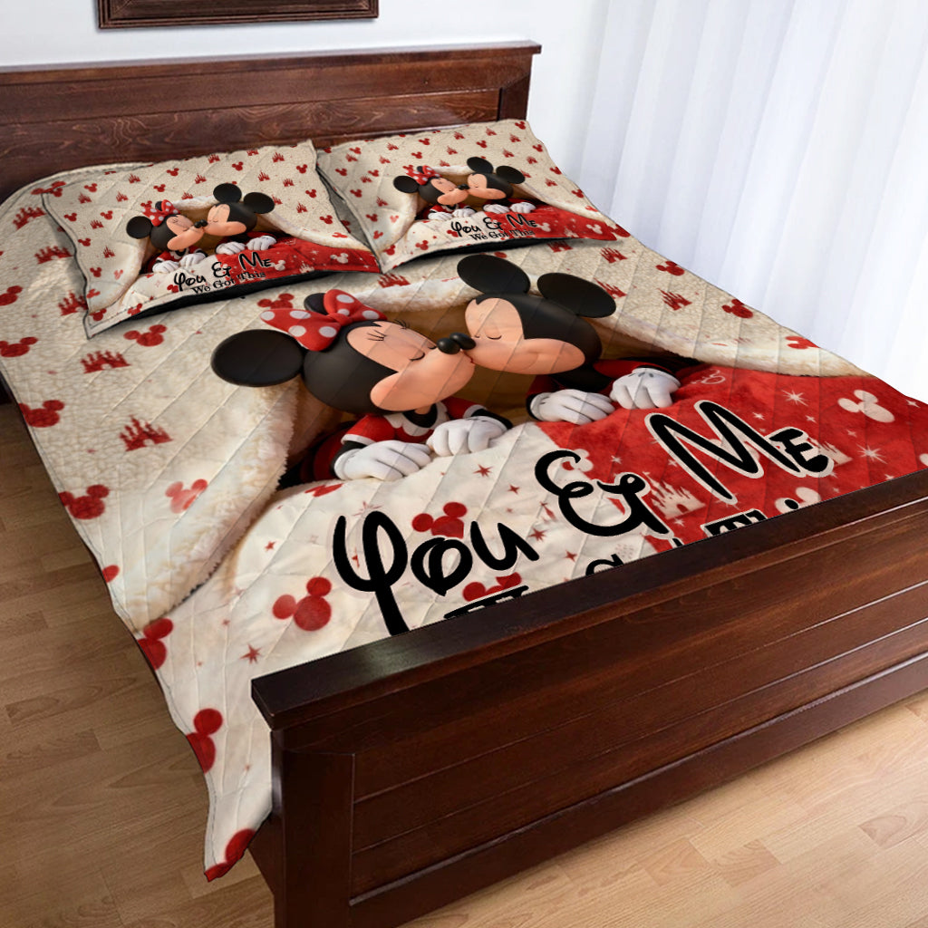 Personalized Mouse Quilt Set with Names for Couples | Unique Gift Quilt Set GradoCreations
