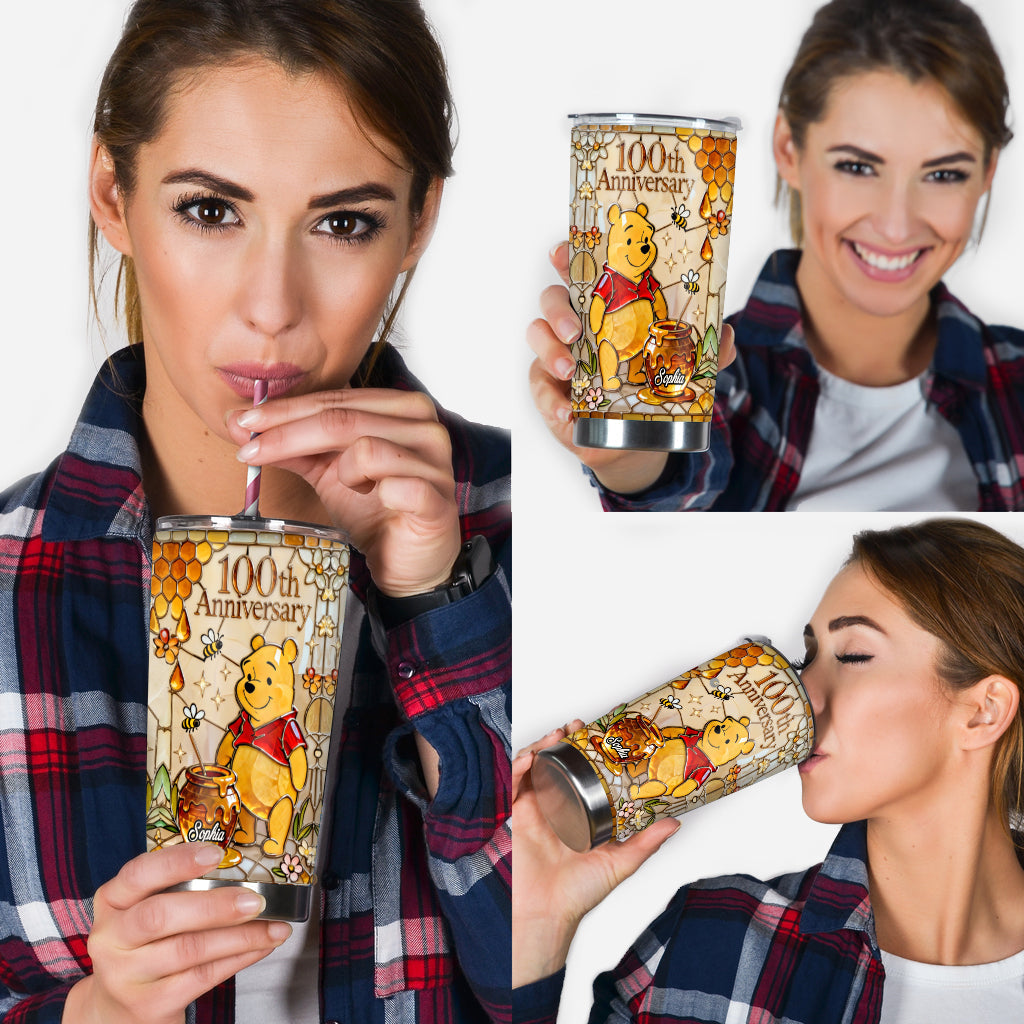 Personalized 100th Anniversary Honey Bear Tumbler Gift for Kids Tumbler GradoCreations
