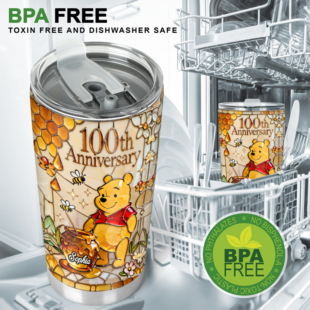 Personalized 100th Anniversary Honey Bear Tumbler Gift for Kids Tumbler GradoCreations