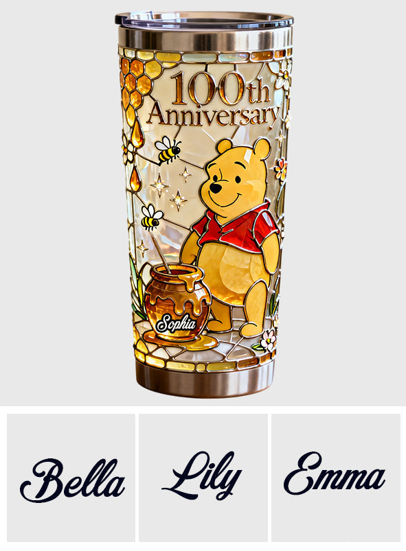 Personalized 100th Anniversary Honey Bear Tumbler Gift for Kids Tumbler GradoCreations