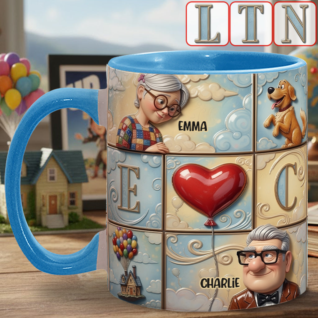 Personalized Couple Accent Mug Custom Names Heart Design Gift Accent Mug GradoCreations