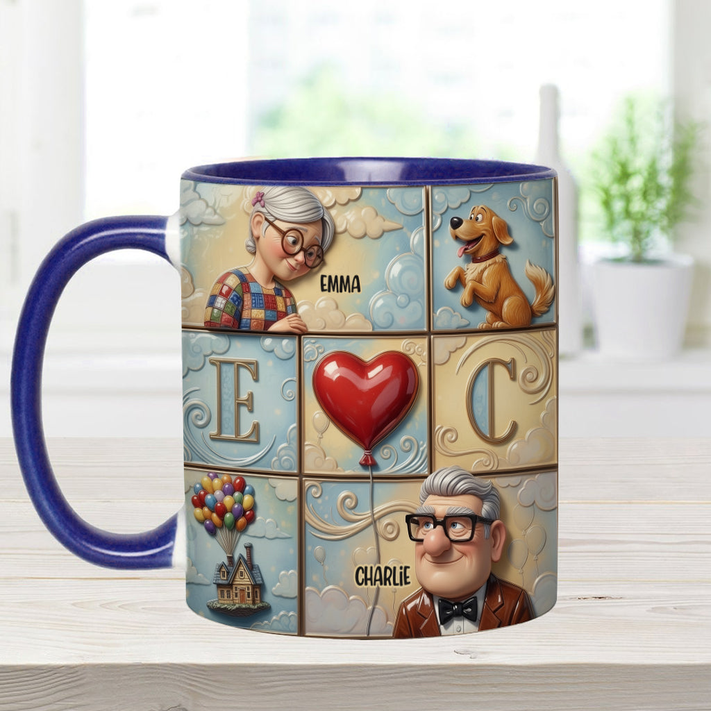 Personalized Couple Accent Mug Custom Names Heart Design Gift Accent Mug GradoCreations
