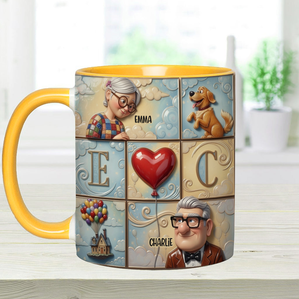 Personalized Couple Accent Mug Custom Names Heart Design Gift Accent Mug GradoCreations