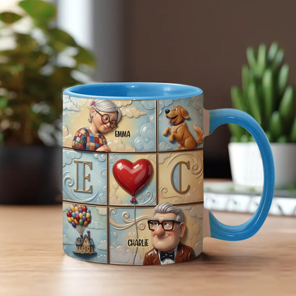 Personalized Couple Accent Mug Custom Names Heart Design Gift Accent Mug GradoCreations